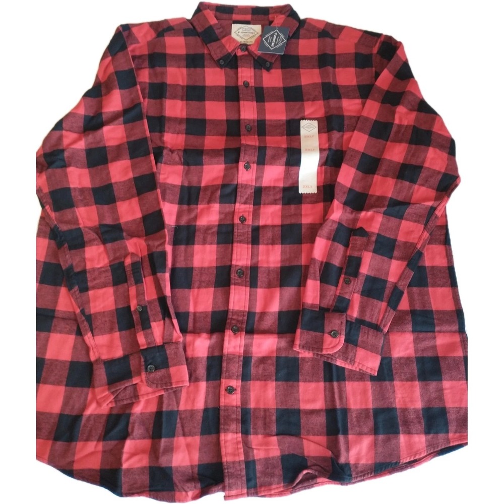 St John's Bay Men's Big And Tall 3XLT Buffalo Plaid Red Black Super Soft Flannel